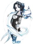  bad_id bad_pixiv_id black_hair blue_eyes copyright_request fish monster skirt solo suzuki_mipo thighhighs zettai_ryouiki 