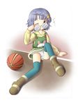  anyamal_tantei_kirumin_zoo bad_id bad_pixiv_id basketball blue_eyes blue_hair glasses mikogami_rimu panties solo tears thighhighs underwear 