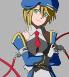  beret blazblue blonde_hair gloves green_eyes hat kfcxp necktie noel_vermillion smile solo 