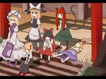  animal_ears bad_id bad_pixiv_id barefoot black_hair blonde_hair bow braid broom cat_ears cat_tail chibi detached_sleeves feet hair_bow hair_ribbon hakurei_reimu hat hyara ibuki_suika kaenbyou_rin kirisame_marisa long_hair multiple_girls orange_hair purple_eyes red_eyes red_hair ribbon rumia short_hair tail touhou twin_braids twintails witch_hat yakumo_yukari yellow_eyes 