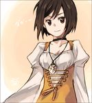  1girl brown_eyes brown_hair catsuit choker crystal female final_fantasy final_fantasy_ix garnet_til_alexandros_xvii hanabi01 jewelry pendant short_hair solo 