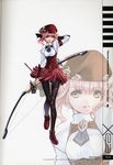  absurdres bow choco floral_print hat highres legs loafers m.o.m.o. pantyhose pink_hair print_legwear shoes skirt solo thighband_pantyhose xenosaga xenosaga_episode_iii yellow_eyes zoom_layer 