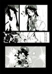  comic greyscale hair_pull hong_meiling izayoi_sakuya monochrome multiple_girls silent_comic tima touhou younger 