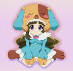  1mm_(norizo) animal_ears animal_hat anyamal_tantei_kirumin_zoo brown_hair dog_ears dress hat long_hair mikogami_nagisa solo 