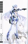  android blue_hair breasts choco cleavage kos-mos kos-mos_ver._3 medium_breasts red_eyes solo xenosaga xenosaga_episode_iii zoom_layer 