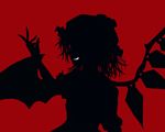  asymmetrical_wings bad_apple!! bat_wings fingernails flandre_scarlet fusion hat messy_hair profile raito_(hayamiganteki) remilia_scarlet silhouette simple_background smirk solo touhou wings 