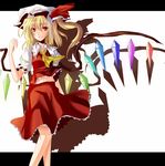  blonde_hair flandre_scarlet hat letterboxed one_side_up ponytail ram_hachimin red_eyes short_hair solo touhou wings 