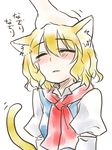  alice_margatroid animal_ears bad_id bad_pixiv_id blonde_hair cat_ears cat_tail closed_eyes happy kemonomimi_mode myama no_hat no_headwear out_of_frame petting short_hair solo_focus tail touhou 