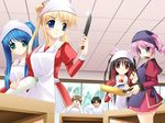  4girls cooking defcon_one game_cg inuhiko knife multiple_boys multiple_girls 