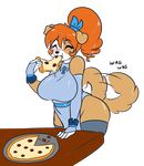  alpha_channel anthro big_breasts blush breasts brown_fur canine clothed clothing dog eyes_closed female food fur gloves hair huge_breasts kibbles long_hair mammal multicolored_fur orange_hair pizza simple_background skidd smile solo sound_effects source_request standing table text transparent_background two_tone_fur uberquest white_fur 
