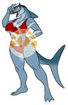  2015 anthro big_breasts bikini breasts cleavage clothed clothing female fish lordstevie marine shark smile solo swimsuit 