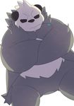  bear chubby crossed_arms leaf male mammal nintendo panda pangoro pok&eacute;mon simple_background solo video_games white_background white_monkey 