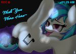  anal anal_insertion anal_penetration balls bed blue_hair blush breath cutie_mark dildo english_text equine female friendship_is_magic grey_background hair half-closed_eyes hooves horn horse horsecock_dildo insertion inside looking_at_viewer magic mammal masturbation moonshine_(artist) multicolored_hair my_little_pony open_mouth penetration pony sex_toy simple_background smile solo text tongue tongue_out two_tone_hair underhoof vein vinyl_scratch_(mlp) white_skin 