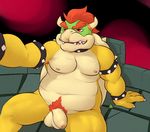  anthro areola armpit_hair balls bowser castle chubby collar dragon hair half-closed_eyes horn hybrid king koopa male mario_bros muscles nintendo nipples nude open_mouth outside pecs penis ponchuzn pubes raised_arm reptile royalty scalie sharp_teeth shell short_hair sitting smile solo spikes spread_legs spreading teeth turtle uncut video_games 