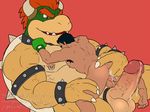  anal anal_fingering balls bowser duo fingering headingsouth human humanoid_penis koopa little_mac male male/male mammal mario_bros nintendo nipple_piercing nipples penis piercing scalie size_difference video_games 