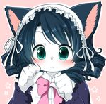  aogiri_mkn blush bonnet bow cat chibi cub cyan_hijirikawa feline female lace maid_uniform mammal show_by_rock!! solo young 