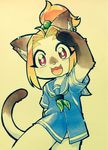  cat chibi clothing cub feline female mammal odawara1231 salute school_uniform siamese simple_background solo young 
