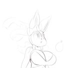  anthro big_breasts bow breasts cleavage clothed clothing eeveelution eyelashes female huge_breasts immortalstar monochrome nintendo open_mouth pok&eacute;mon pok&eacute;morph solo sylveon video_games 