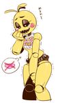  artist_request five_nights_at_freddy&#039;s five_nights_at_freddy's nitorou robot robot_girl sharp_teeth simple_background solo tears toy_chica translated trembling 
