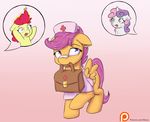  2015 alasou apple_bloom_(mlp) bag cutie_mark_crusaders_(mlp) earth_pony equine female feral fire friendship_is_magic fur green_eyes group hair hat horn horse mammal mouth_hold multicolored_hair my_little_pony nurse nurse_hat open_mouth orange_eyes orange_fur pegasus pink_hair pony purple_eyes purple_hair red_hair scootaloo_(mlp) sweetie_belle_(mlp) two_tone_hair unicorn white_fur wings yellow_fur young 