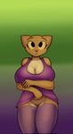  anthro big_breasts bottomless breasts cat clothed clothing feline female half-dressed katia_managan looking_at_viewer mammal prequel pussy smile solo the_elder_scrolls thingshappen video_games webcomic 