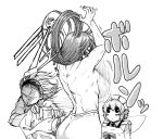  alice_margatroid arms_up blush braid commentary commentary_request fairy fairy_maid from_behind hong_meiling koyubi_(littlefinger1988) long_hair long_sleeves maid maid_headdress muscle muscular_female shirt short_hair touhou translation_request 