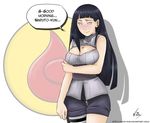 1girl black_hair blush breast_support breasts cleavage female hyuuga_hinata large_breasts long_hair naruto open-chest_sweater ribbed_sweater simple_background solo vicio_cusimano 