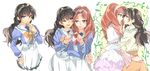  akagi_towa amanogawa_kirara arm_around_back arm_around_waist blue_eyes blush brown_hair casual chin_grab commentary_request dress frilled_dress frills go!_princess_precure hairband hand_on_ass hareta heart heart_hands heart_hands_duo imminent_kiss looking_at_another multiple_girls noble_academy_school_uniform one_eye_closed precure red_eyes red_hair ringlets school_uniform serafuku smile star yuri 