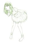  dress long_hair monochrome original sketch socks solo traditional_media yoshitomi_akihito 