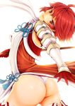  armor ass fire_emblem fire_emblem_if gloves hinoka_(fire_emblem_if) panties red_eyes red_hair solo teruru underwear 