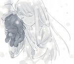  1girl ame_(conronca) bad_id bad_pixiv_id berserker fate/stay_night fate_(series) illyasviel_von_einzbern monochrome size_difference torn_clothes 