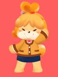 animal_crossing artist_request blonde_hair blush dog doubutsu_no_mori eyes_closed furry long_hair ponytail shizue shizue_(doubutsu_no_mori) simple_background smile solo 