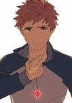  ame_(conronca) bad_id bad_pixiv_id brown_eyes brown_hair command_spell emiya_shirou fate/stay_night fate_(series) jacket jewelry male_focus necklace solo track_jacket 