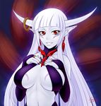  android avenger_(android) breasts castle_of_shadows castlevania cesium danathus death_(castlevania) female female_version genderswap gradient gradient_background horns large_breasts nail_polish purple_skin red_eyes sisyphus_(castle_of_shadows) solo 