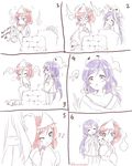  breasts comic english ghost long_hair love_live! love_live!_school_idol_project medium_breasts moorina multiple_girls nishikino_maki numbered_panels open_mouth purple_hair red_hair short_hair smile spot_color toujou_nozomi triangular_headpiece twintails 
