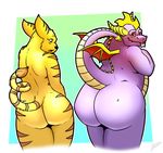  anthro big_butt butt chubby dragon duo girly horn huge_butt lombax male male/male nude presenting presenting_hindquarters ratchet ratchet_and_clank scalie spyro spyro_the_dragon video_games zestibone 