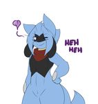  &lt;3 2015 ambiguous_gender anthro blush dewwydarts flat_chested may may_(riolu) nintendo nude pok&eacute;mon riolu smile solo text thick_thighs video_games wide_hips 