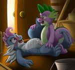  2015 anthro blush broom closet dim_sum_(mlp) door dragon duo female friendship_is_magic kitsune_youkai lying male male/female missionary_position my_little_pony on_back penetration penis pussy pussy_juice sex spike_(mlp) vaginal vaginal_penetration wings 