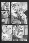  apron black_and_white blacksmith comic dialogue draenei dwarf embrace female kissing male monochrome pointy_ears richard_moore size_difference video_games warcraft 