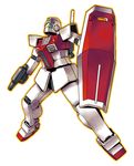  dangan gm_(mobile_suit) gun gundam mecha mobile_suit_gundam no_humans shield simple_background solo weapon 