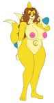  2015 annetta_(character) anthro anthrofied big_breasts breasts brown_eyes brown_hair female floatzel hair huge_breasts inverted_nipples long_hair mammal mustelid nintendo nipples nude pok&eacute;mon pok&eacute;morph pussy shiny_pok&eacute;mon simple_background solo standing thick_thighs video_games weasel white_background wide_hips wiitenuant 