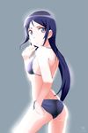  aragaki_ayase ass backlighting bangs bikini breasts from_behind highres long_hair looking_back ore_no_imouto_ga_konna_ni_kawaii_wake_ga_nai parted_bangs purple_eyes purple_hair red_hair_(artist) side-tie_bikini small_breasts solo swimsuit 