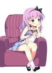  :3 armchair blush bow cat chair character_request child chin_rest copyright_request dress full_body hair_bow looking_to_the_side mary_janes petenshi_(dr._vermilion) pink_eyes pink_hair puffy_cheeks shoes simple_background sitting slit_pupils smile socks solo sundress trait_connection white_background white_legwear 