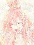  gradient gradient_background mermaid one_piece pink_hair princess shirahoshi smile solo 