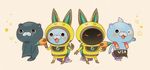  blush bunny_ears commentary helmet kanacho multiple_persona no_humans one_eye_closed open_mouth simple_background spacesuit star tears usapyon youkai youkai_watch youkai_watch_3 