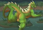  anthro balls butt claws lying male mortal_kombat nude on_front outside qwertydragon raised_tail reptile reptile_(mortal_kombat) scalie tongue tongue_out video_games water yellow_eyes 