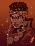  brown_eyes brown_hair dark_skin dark_skinned_male jewelry jojo_no_kimyou_na_bouken male_focus miso-234 mohammed_avdol necklace solo 