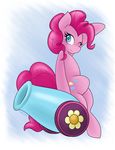  2015 ambris blue_eyes cannon cutie_mark earth_pony equine female feral friendship_is_magic fur hair horse mammal my_little_pony one_eye_closed party_cannon pink_fur pink_hair pinkie_pie_(mlp) pony ranged_weapon smile solo weapon wink 