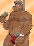  anthro bear bulge grizzly_(character) grizzly_bear male mammal money ringersoul solo stripper we_bare_bears 
