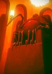  chandelier guru highres monster no_humans red surreal throne 